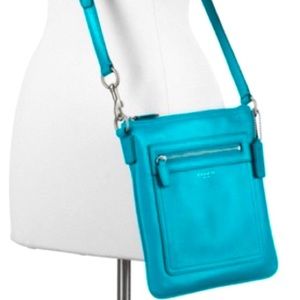 Coach Legacy Leather Crossbody Swingpack 47989 Turquoise Tourmaline